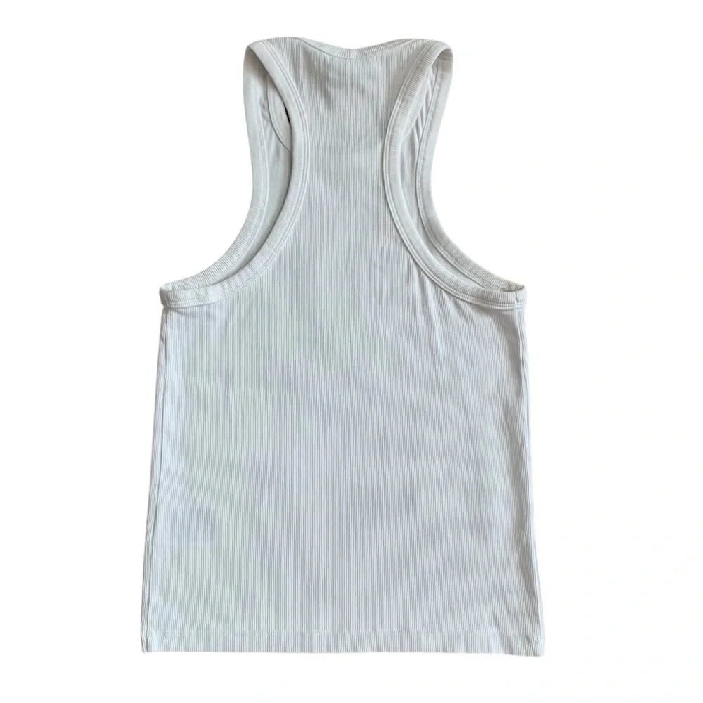 & Other Stories White Ribbed Tank Top Size 6